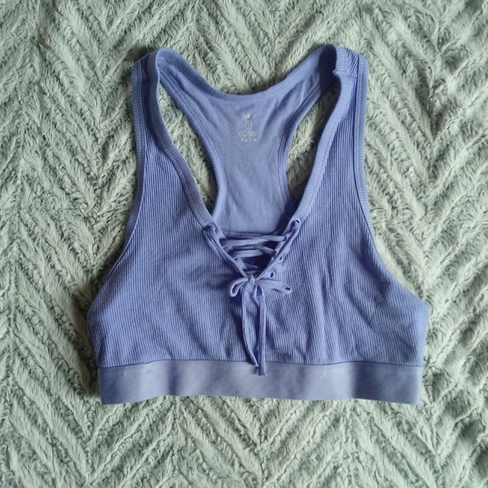 A purple crop top